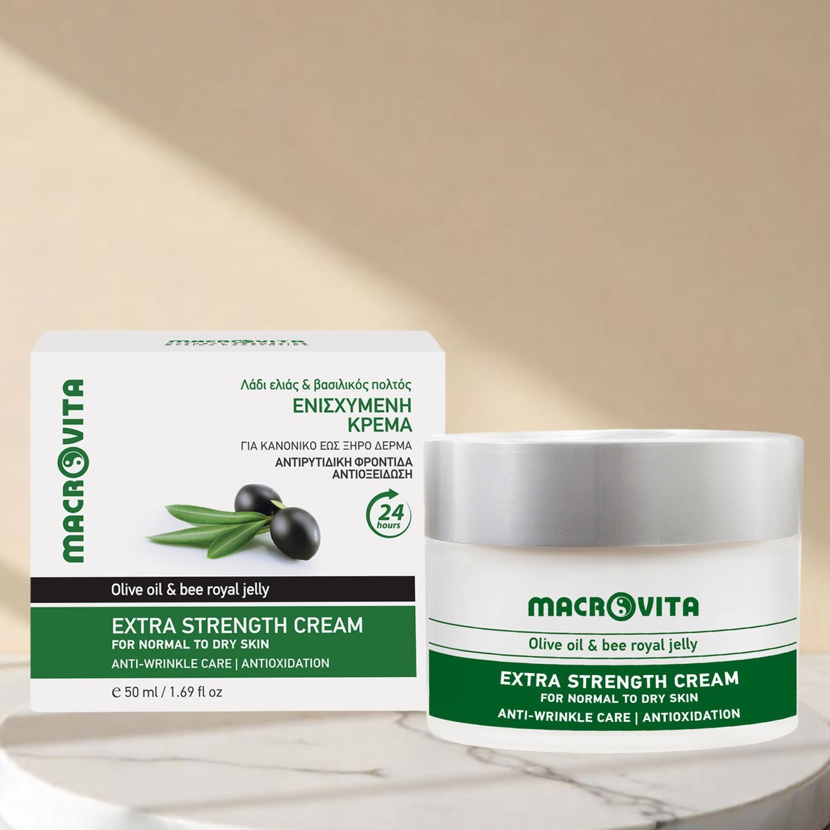 Macrovita Stärkende Gesichtcreme | 24h Pflege für trockene Haut