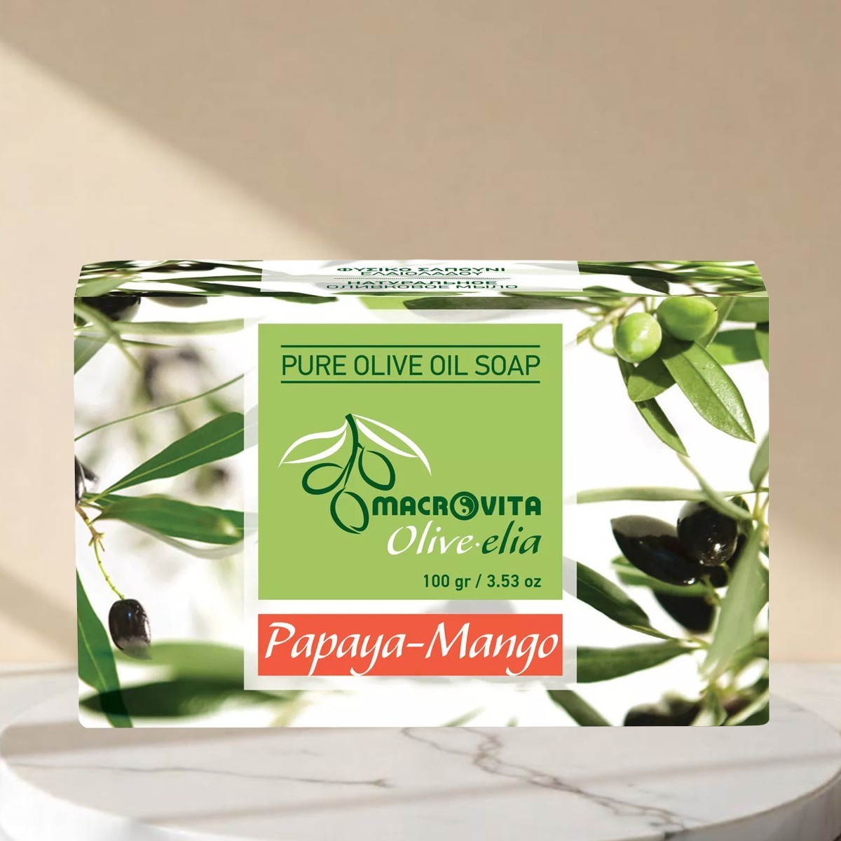 OLIVE.ELIA Olivenölseife Papaya-Mango – Exotische Pflege
