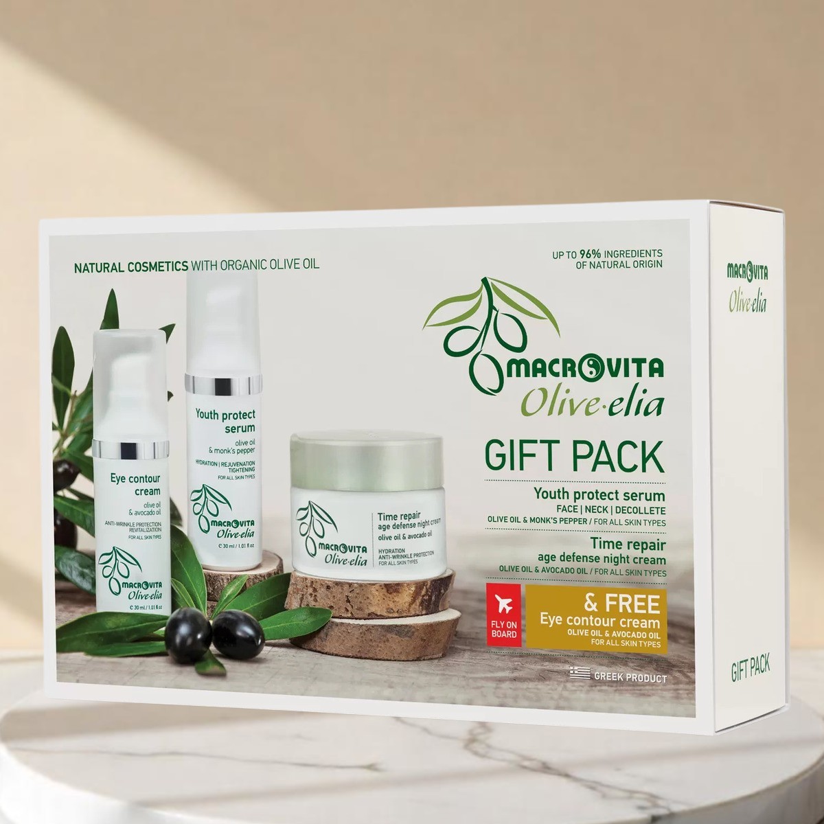Olive.elia Gesichtspflege-Set Anti-Age – Anti-Aging Pflege für alle Hauttypen