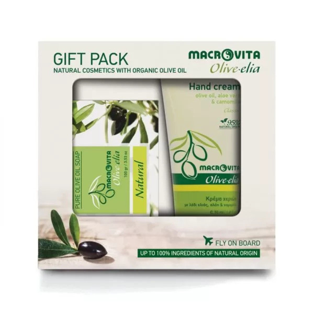 Olive.elia Handcreme Classic I & Olivenölseife Set - für gepflegte Hände