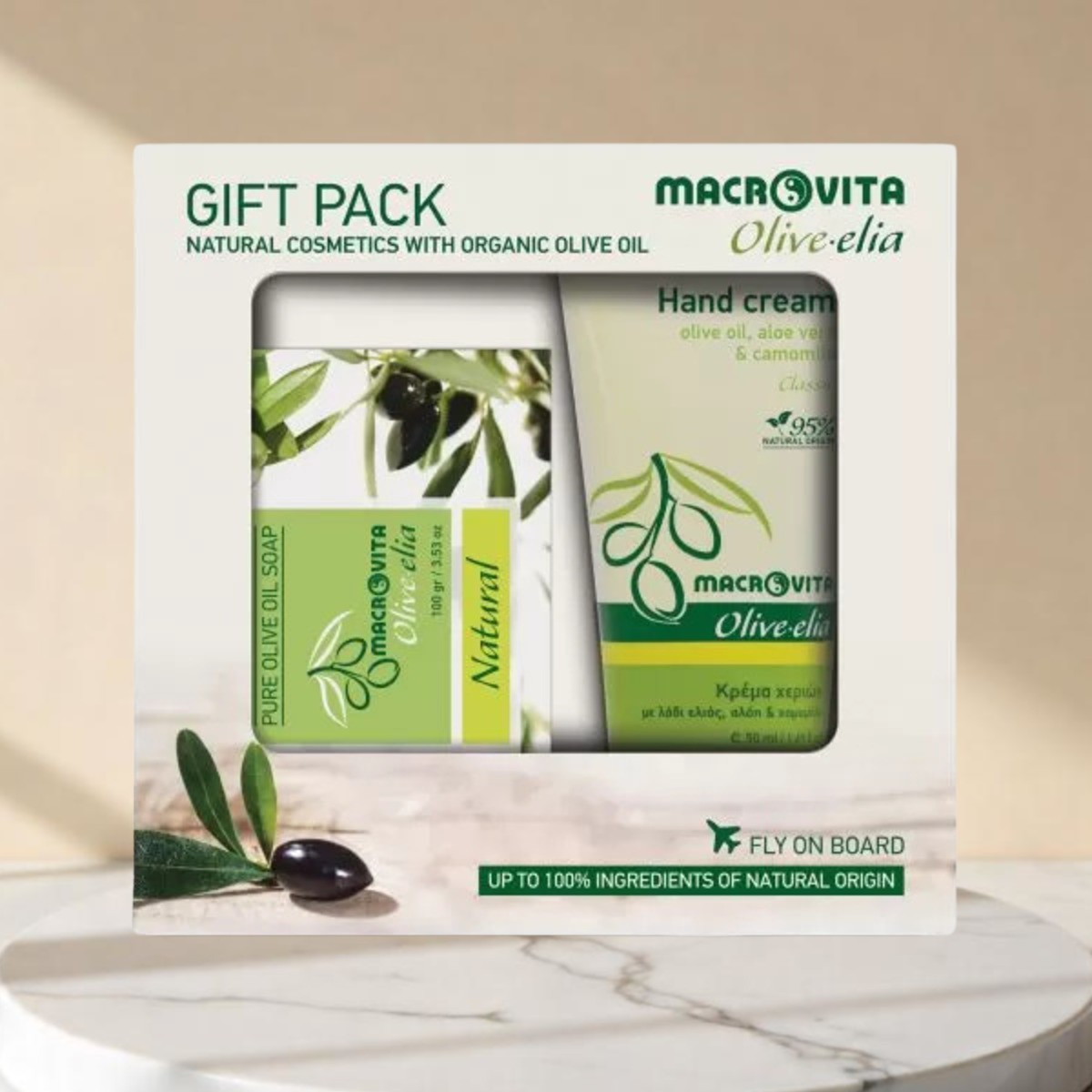 Olive.elia Handcreme Classic I & Olivenölseife Set - für gepflegte Hände