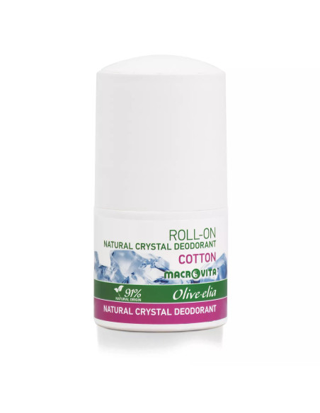 33153_Olive elia_Naturkristall Deodorant Roll-on Cotton 50ml_Macroviva 1