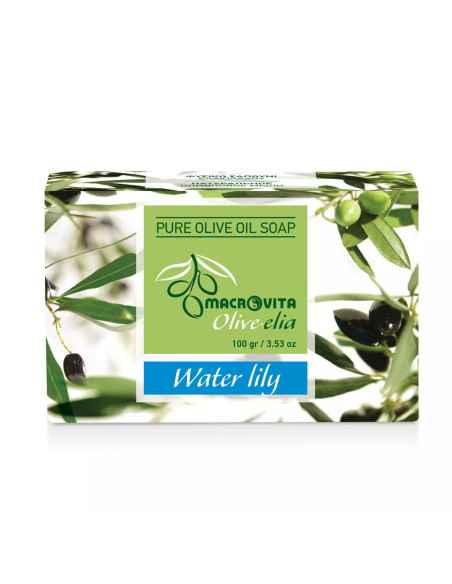 33167_Olive elia_Reine Olivenölseife Wasserlilie 100g_Macroviva 1