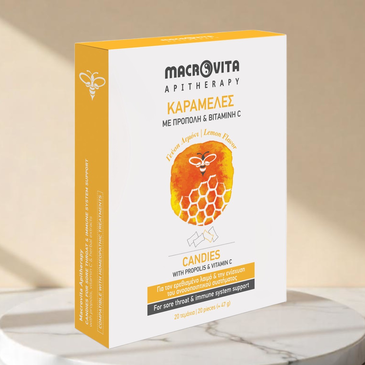 Macrovita Hustenbonbons Zitrone | Propolis, Vitamin C & Kräuter